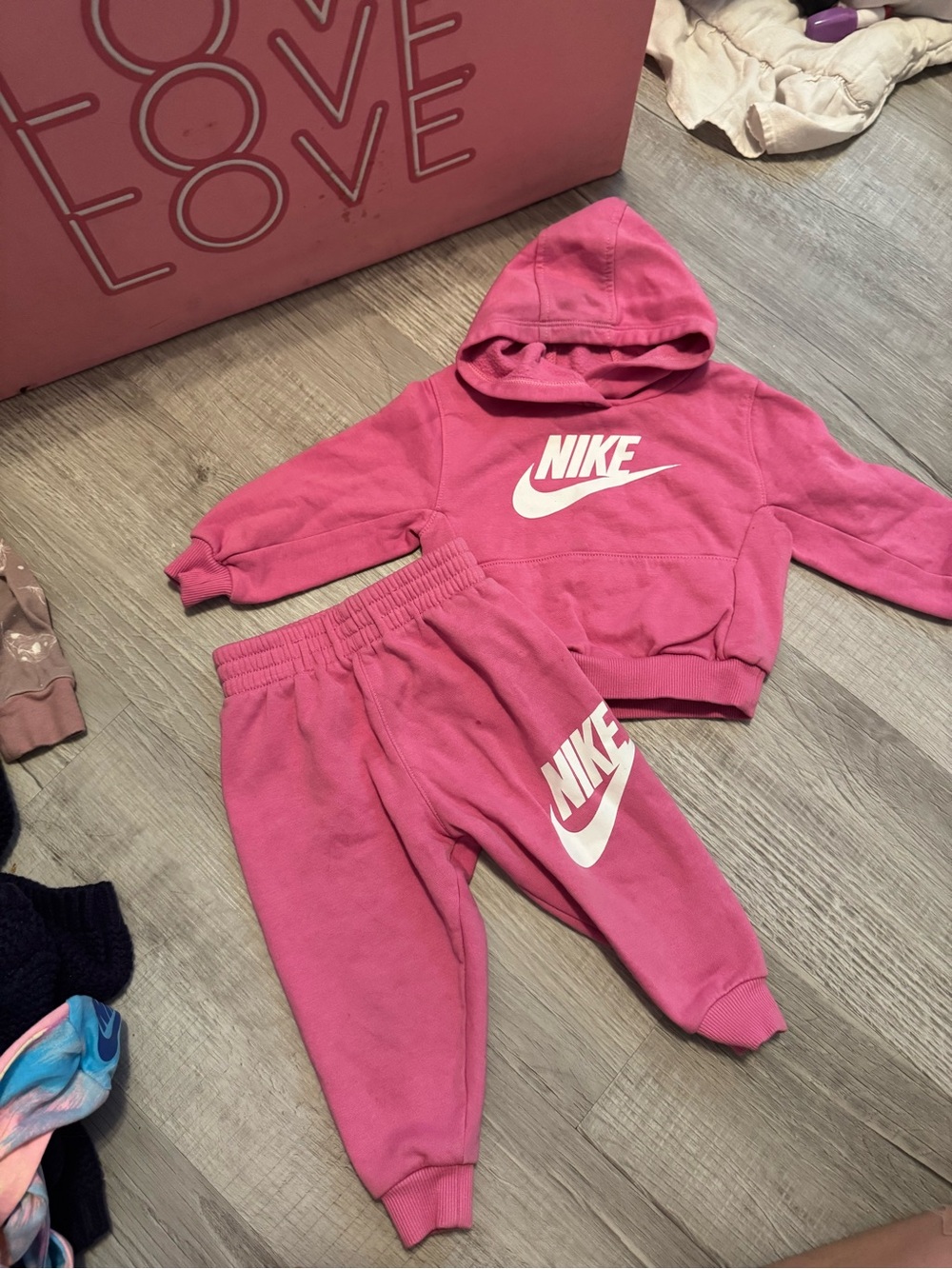 Nike Pink babygirl Hoodie & Jogger Set